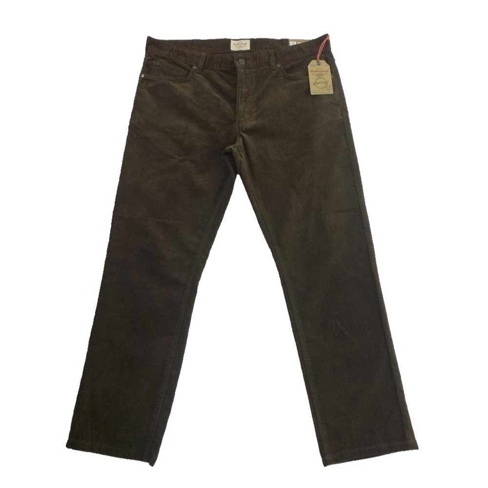 Weatherproof Vintage Corduroy Jeans Men's 38x30 Brown Straight Fit Stretch NEW